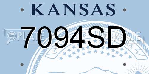 7094SD Kansas License Plate