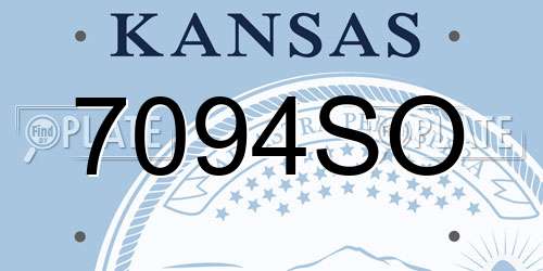 7094SO Kansas License Plate