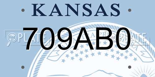 709AB0 Kansas License Plate