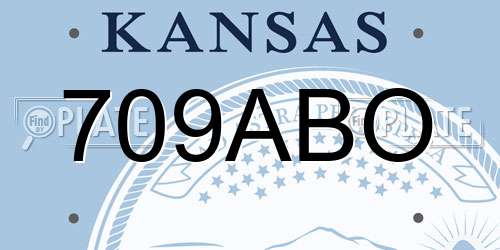 709ABO Kansas License Plate