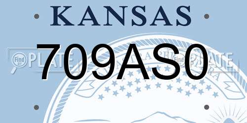 709AS0 Kansas License Plate