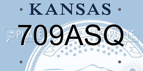 709ASQ Kansas License Plate