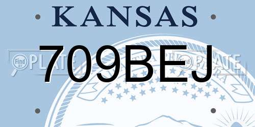 709BEJ Kansas License Plate