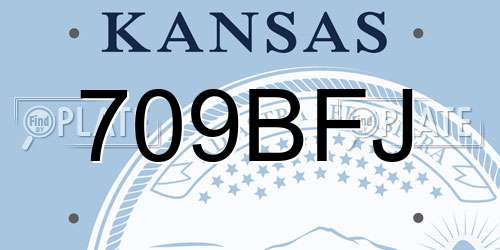 709BFJ Kansas License Plate