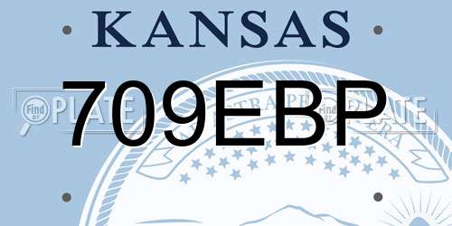 709EBP Kansas License Plate