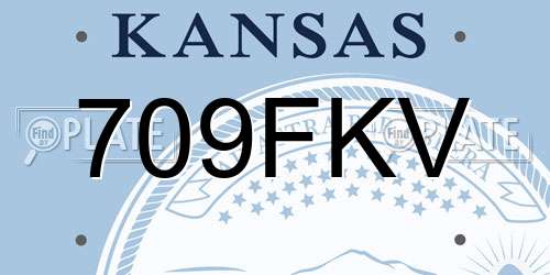 709FKV Kansas License Plate
