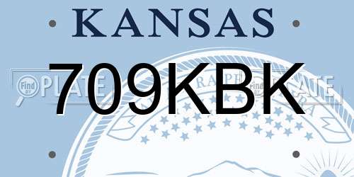 709KBK Kansas License Plate