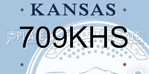 709KHS Kansas License Plate