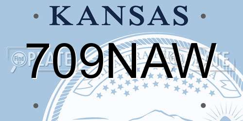 709NAW Kansas License Plate