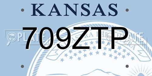 709ZTP Kansas License Plate