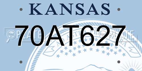 70AT627 Kansas License Plate