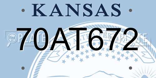 70AT672 Kansas License Plate