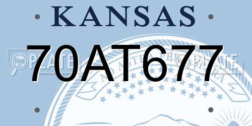 70AT677 Kansas License Plate