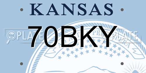 70BKY Kansas License Plate