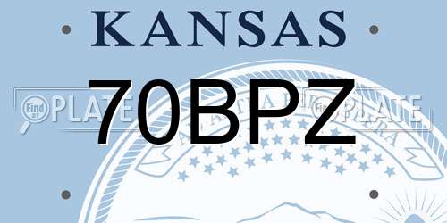 70BPZ Kansas License Plate