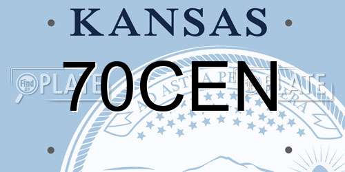 70CEN Kansas License Plate
