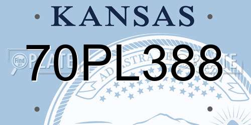 70PL388 Kansas License Plate