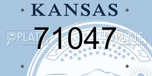 71047 Kansas License Plate