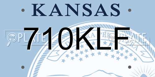 710KLF Kansas License Plate