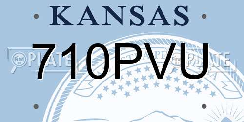 710PVU Kansas License Plate