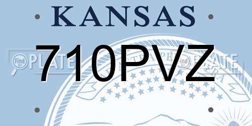710PVZ Kansas License Plate
