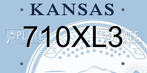 710XL3 Kansas License Plate