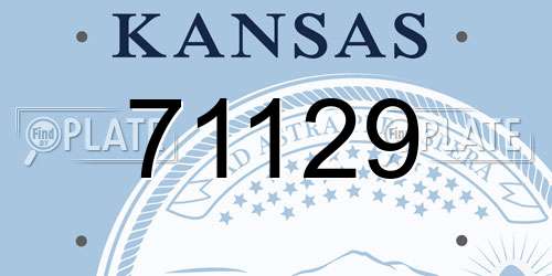 71129 Kansas License Plate