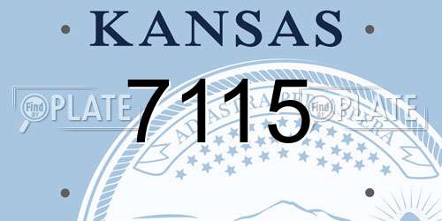 7115 Kansas License Plate