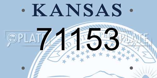 71153 Kansas License Plate
