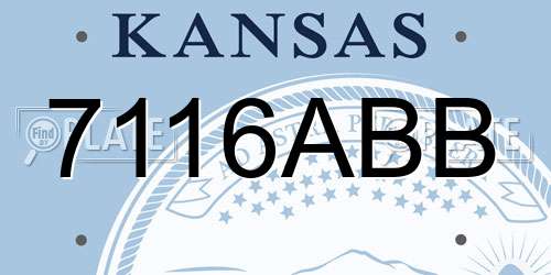 7116ABB Kansas License Plate