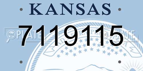 7119115 Kansas License Plate