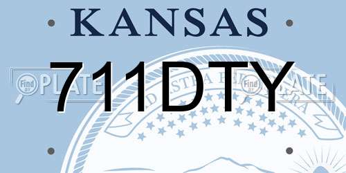 711DTY Kansas License Plate