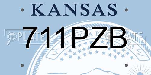 711PZB Kansas License Plate