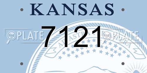 7121 Kansas License Plate