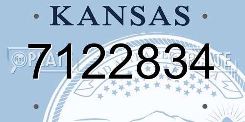 7122834 Kansas License Plate
