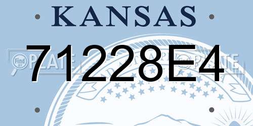 71228E4 Kansas License Plate