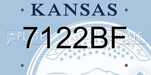 7122BF Kansas License Plate
