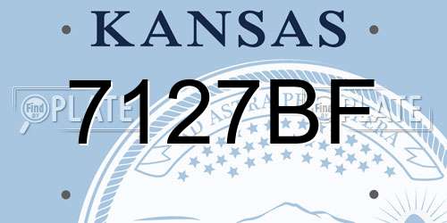 7127BF Kansas License Plate