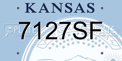 7127SF Kansas License Plate
