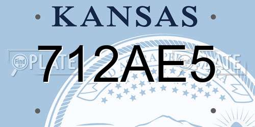 712AE5 Kansas License Plate
