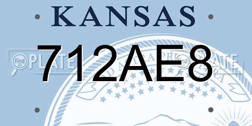 712AE8 Kansas License Plate