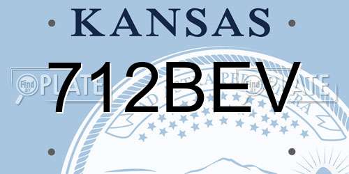 712BEV Kansas License Plate