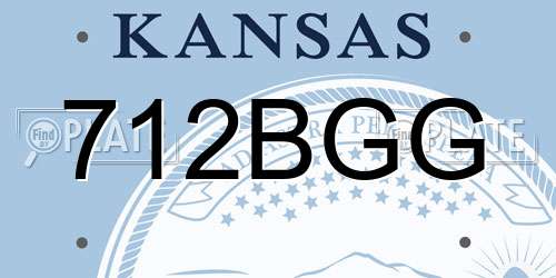 712BGG Kansas License Plate
