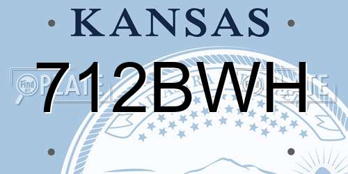 712BWH Kansas License Plate