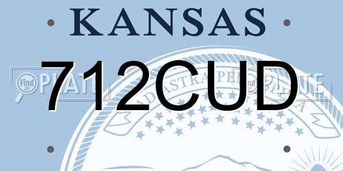 712CUD Kansas License Plate