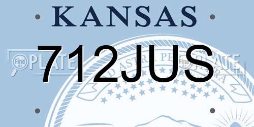712JUS Kansas License Plate
