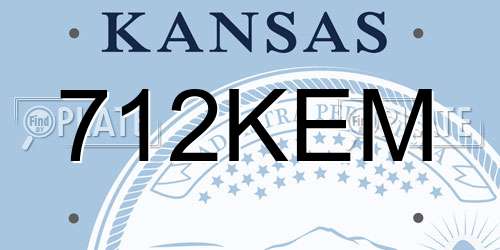 712KEM Kansas License Plate