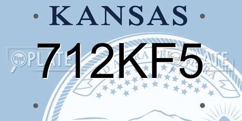 712KF5 Kansas License Plate