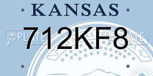 712KF8 Kansas License Plate