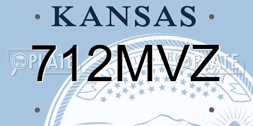 712MVZ Kansas License Plate